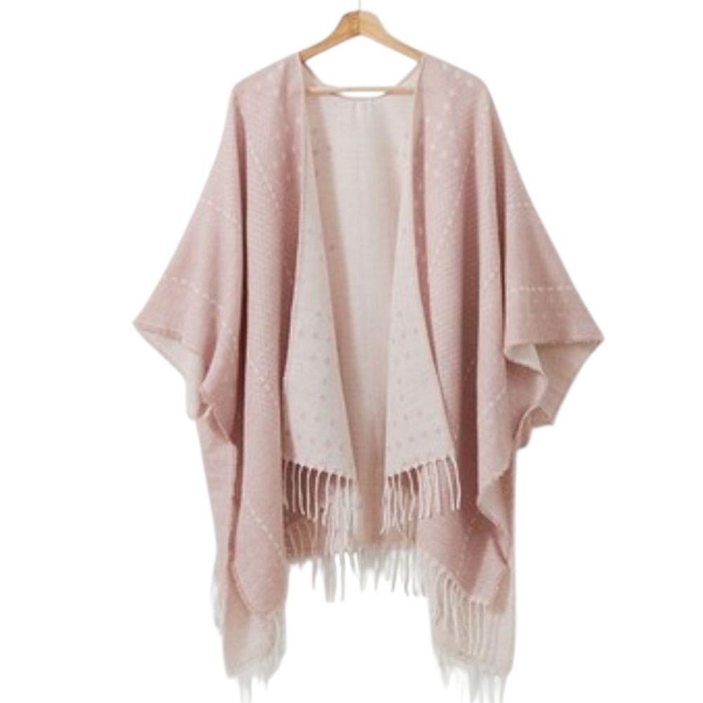 Gentle Fawn Hermosa Blush Pink Fringed Kimono Size M/L